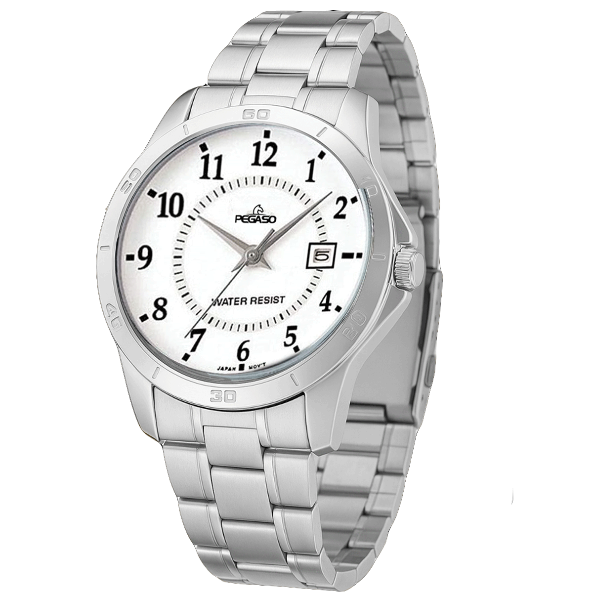 P6691S-RELOJ PEGASO CALENDARIO P/M ACERO HOMBRE-072204B