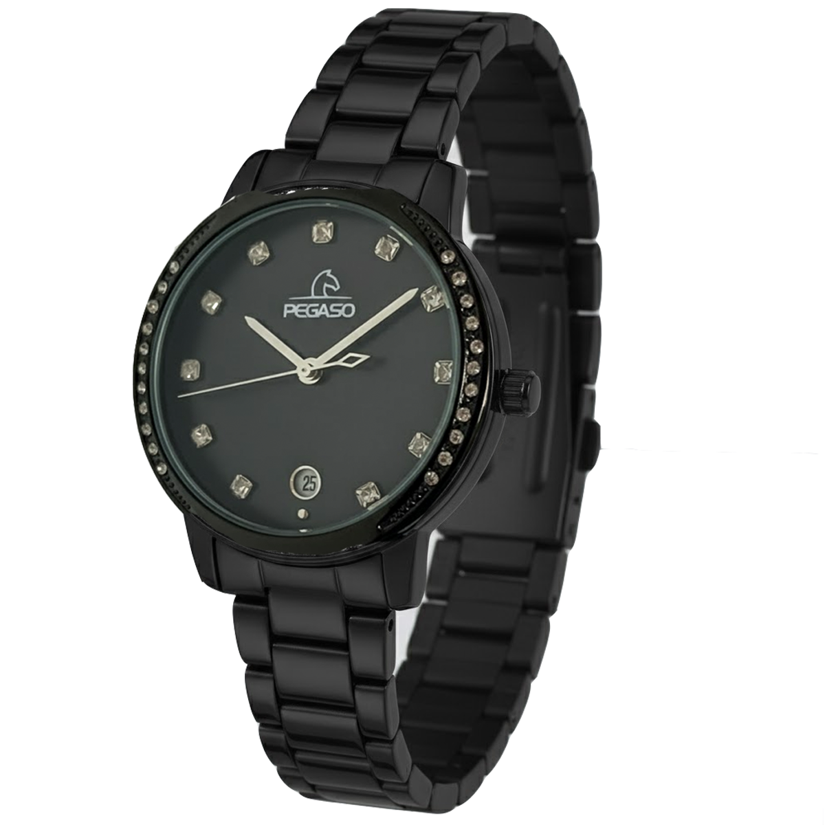 P6694BK-RELOJ PEGASO P/M PAVONADO  CALENDARIO DAMA-010101B