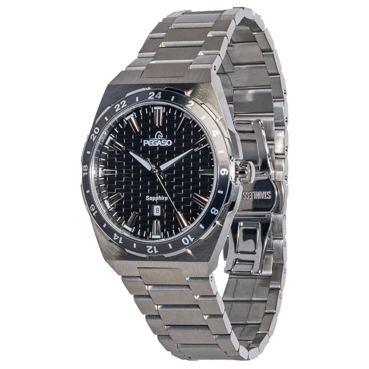 CT7018G-RELOJ PEGASO ACERO SOLIDO ZAFIRO CALENDARIO HOMBRE-M07M070701B