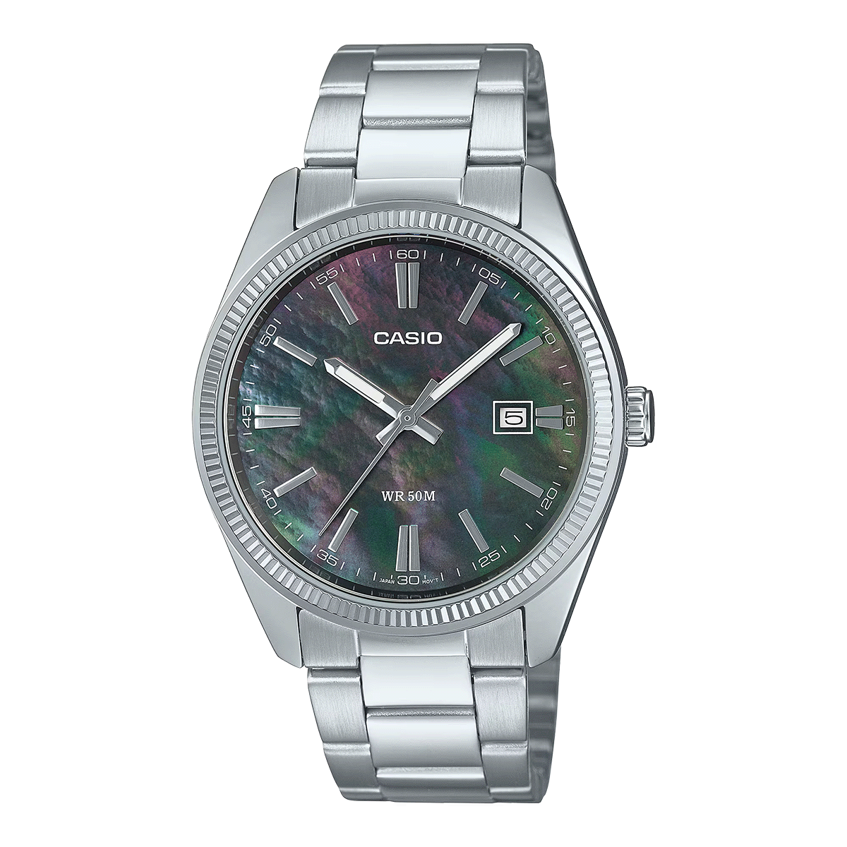 MTP-1302DS-RELOJ CASIO P/M ACERO CALENDARIO HOMBRE NACARADO-1AVDF