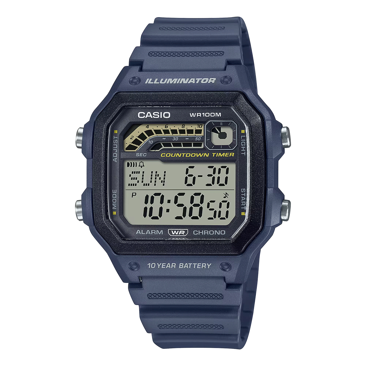 WS-1600H-RELOJ CASIO PLASTICO HORA MUNDIAL ILLUMINATOR-2AVDF
