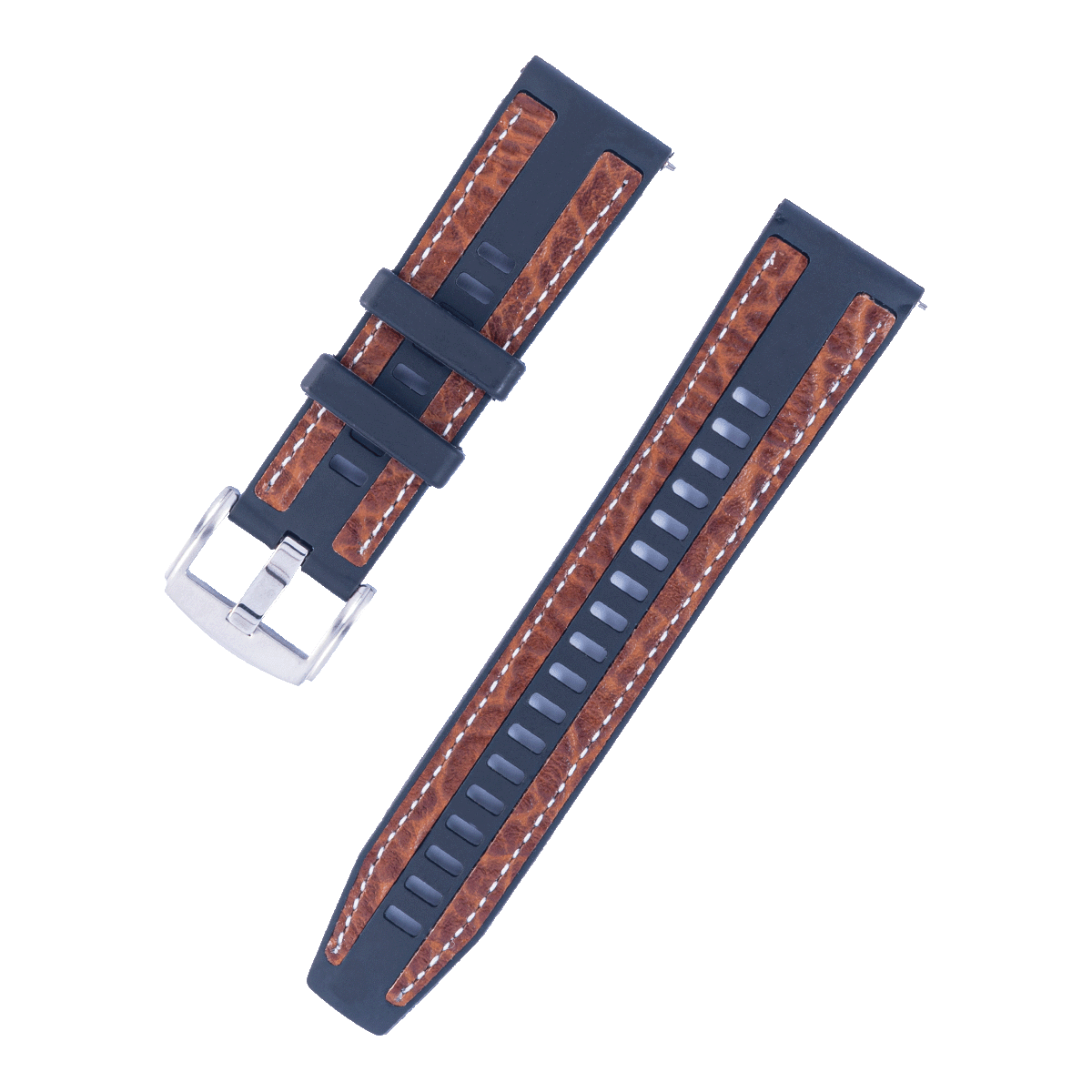 GT5SC.20.0301-PULSO CUERO PU SMART WATCH TAN NEGRO CON PASADOR #20