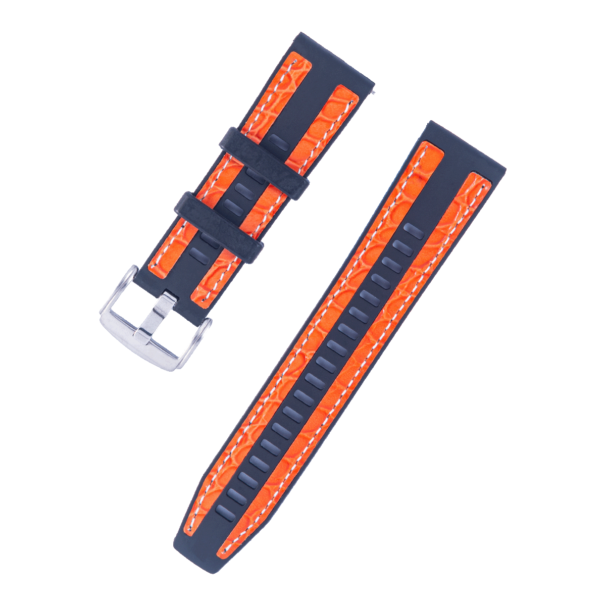 GT5SC.20.1901-PULSO CUERO PU SMART WATCH NARANJA  NEGRO CON PASADOR #20