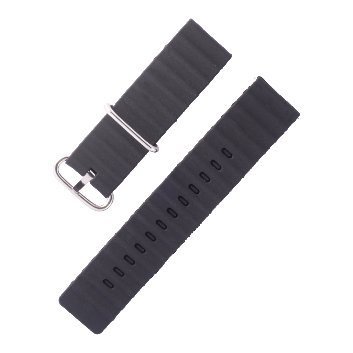 H14SS.20.1-PULSO SILICONA NEGRO PISA PULSO METAL CON PASADOR #20