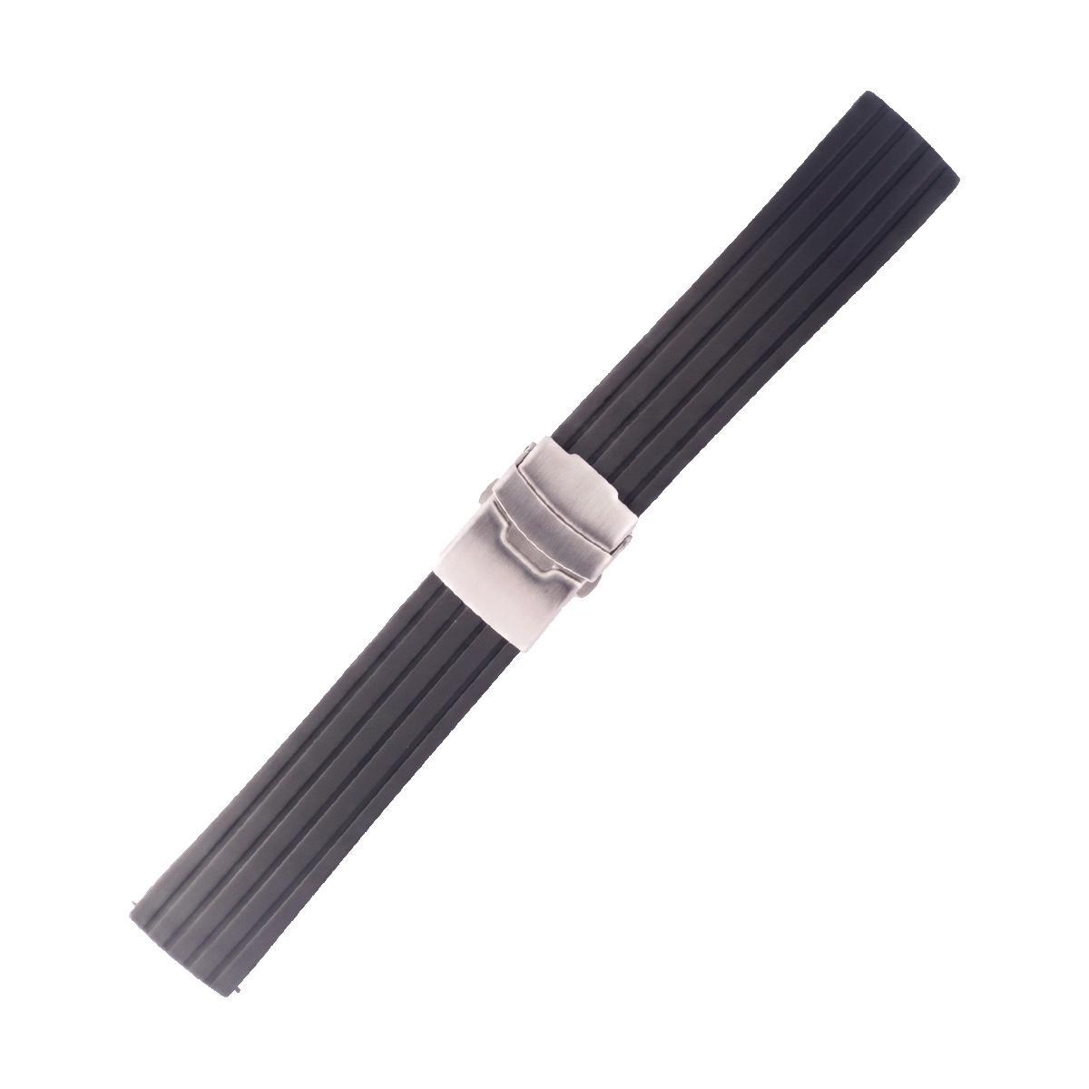 H512S.18.1-PULSO SILICONA NEGRO CON CHAPA Y PASADOR #18