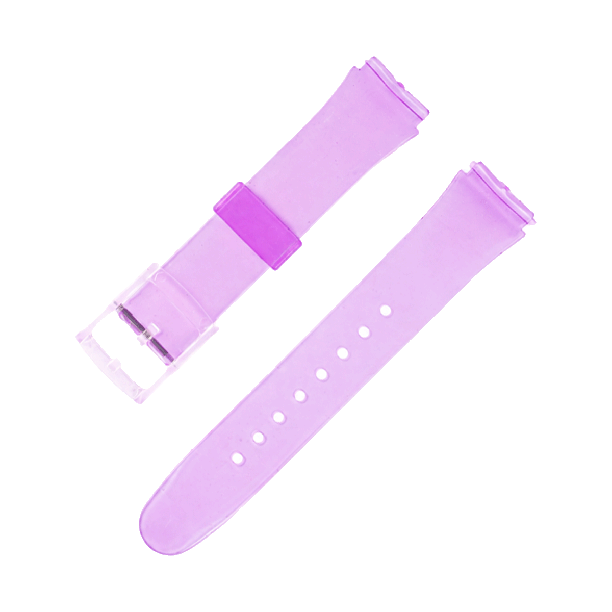 P9596P.18.15-PULSO PVC LILA TRASPARENTE HEBILLA PLASTICA # 18