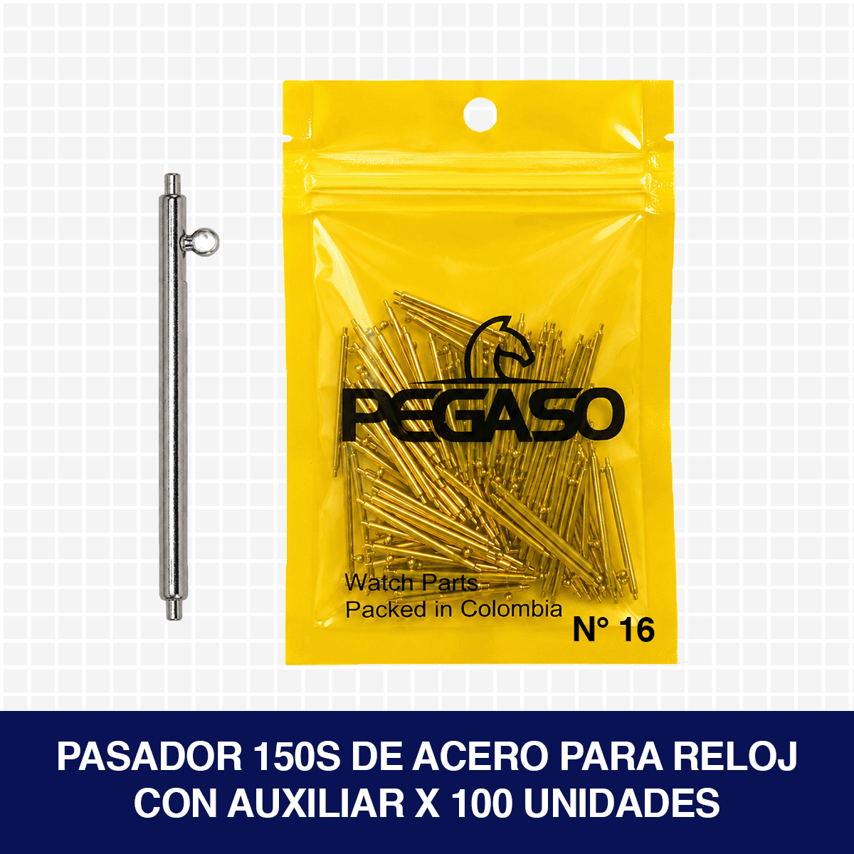 SSS-150S-16-B100-PASADOR PARA RELOJ 150S ACERO CON AUXILIAR #16 BOLSA POR 100 UNIDADES