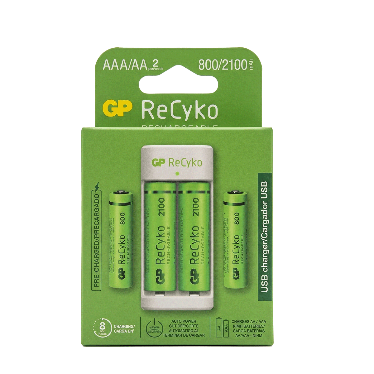 GPE211210AA800AAAHC-CARGADOR GP MIXTO 2 AA 2100 2 AAA 800MAH