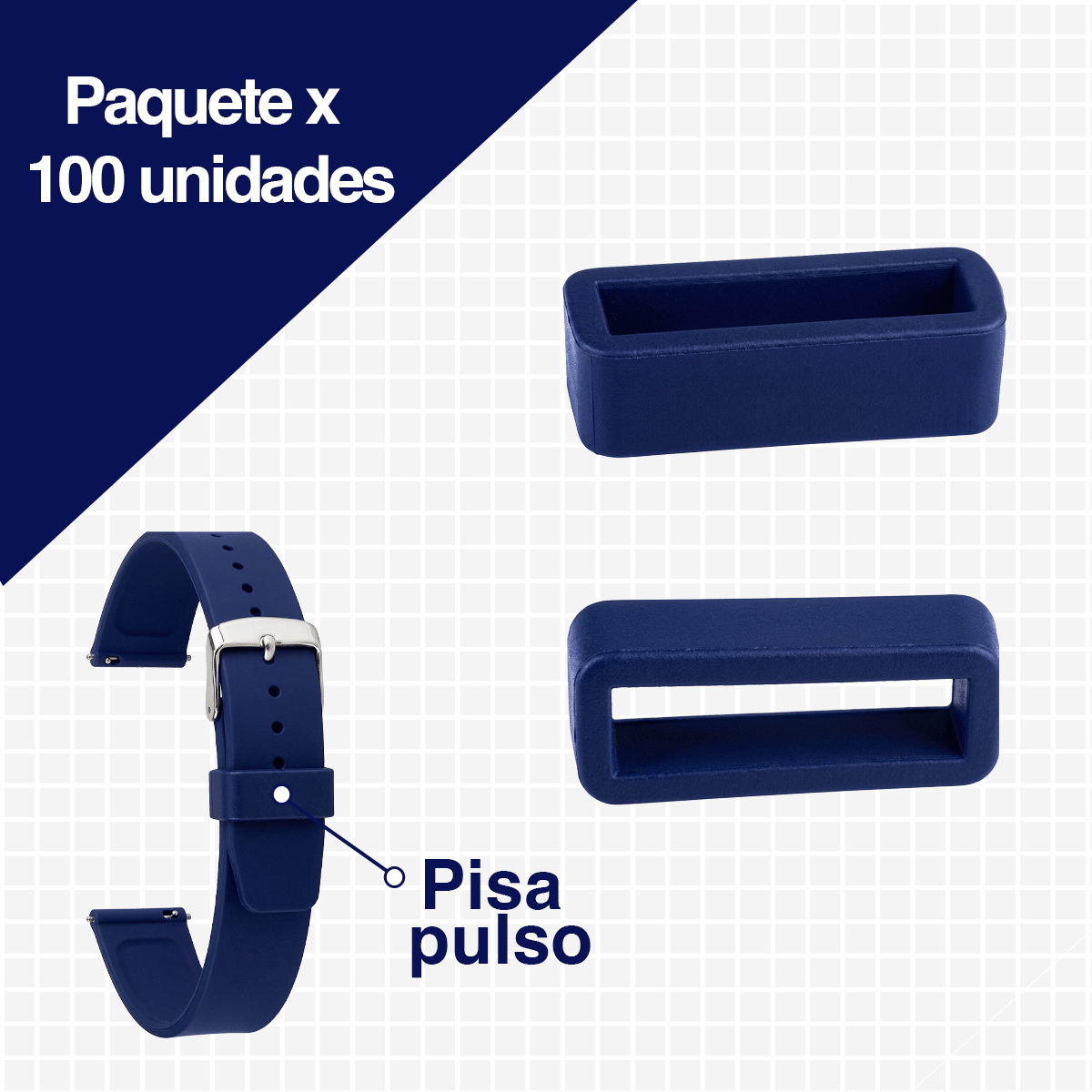 K005.12.16-B100-PISA PULSO DE SILICONA AZUL OSCURO #12 PAQUETE POR 100 UNIDADES