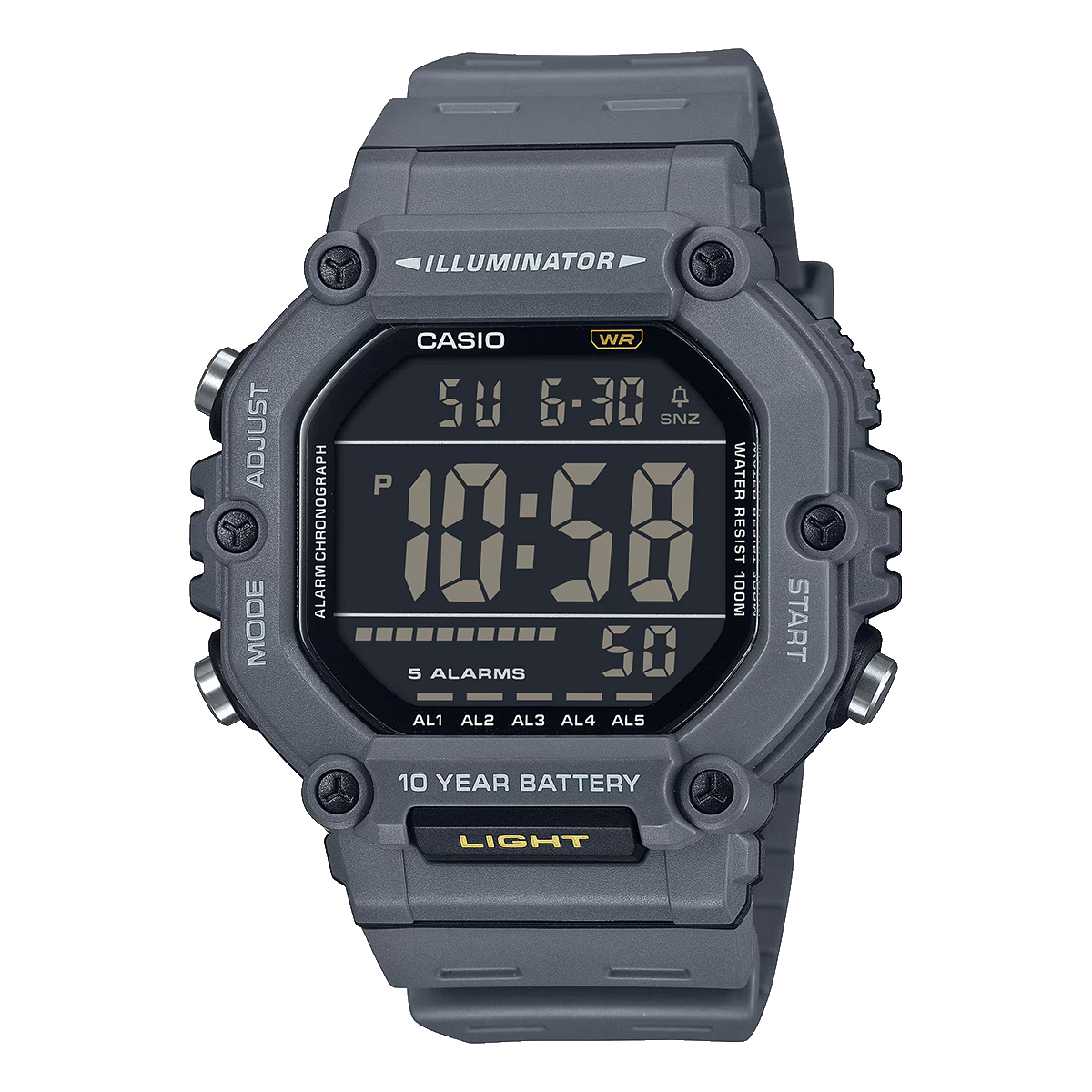 AE-1600H-RELOJ CASIO PLASTICO 100 METROS ILLUMINATOR HOMBRE-8BVDF
