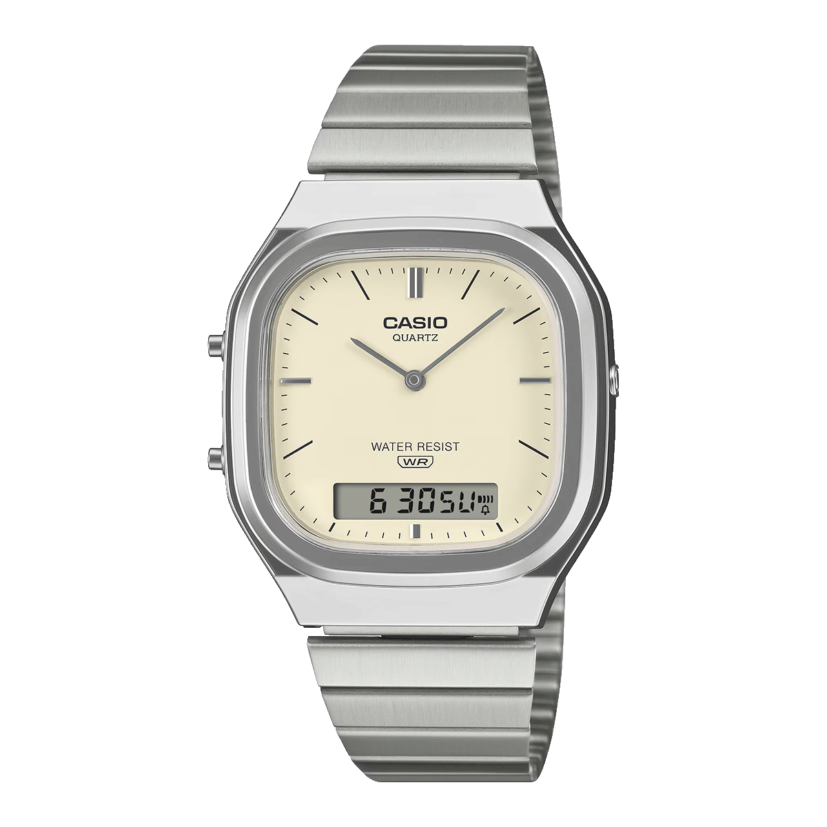 AQ-240E-RELOJ CASIO P/M ACERO DOBLE HORA-7A2DF