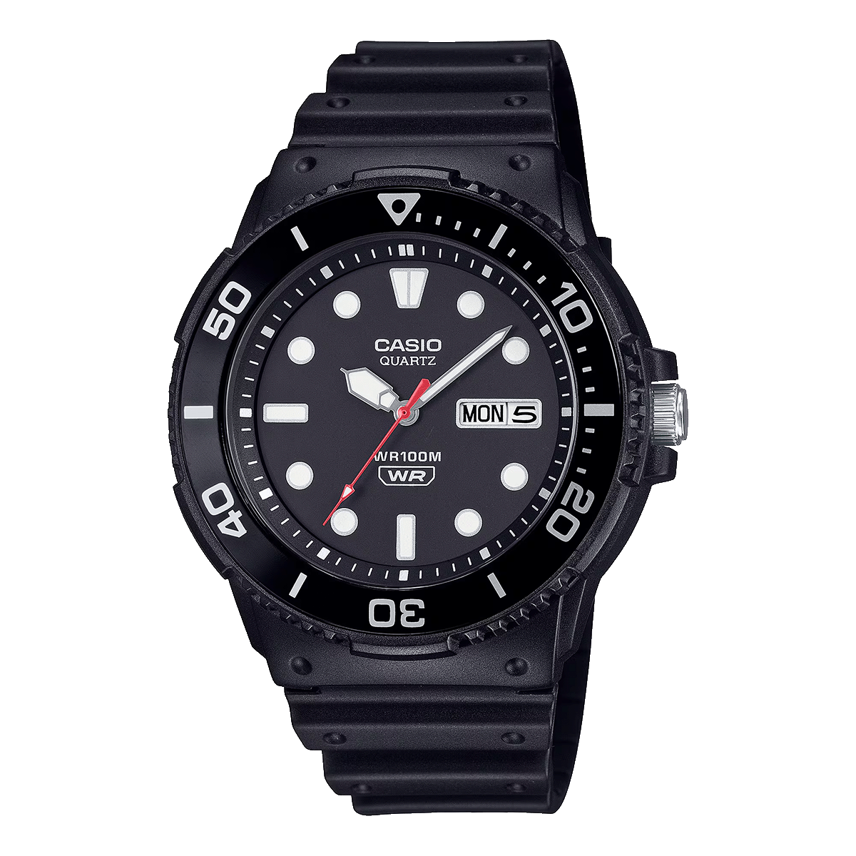 MRW-230H-RELOJ CASIO PLASTICO DOBLE CALENDARIO 100 M.-1E1VDF