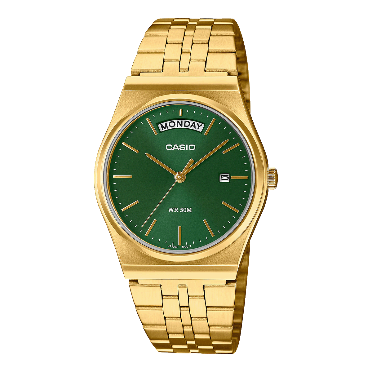 MTP-B146G-RELOJ CASIO P/M DORADO 50 METROS DOBLE CALENDARIO HOMBRE-3AVDF