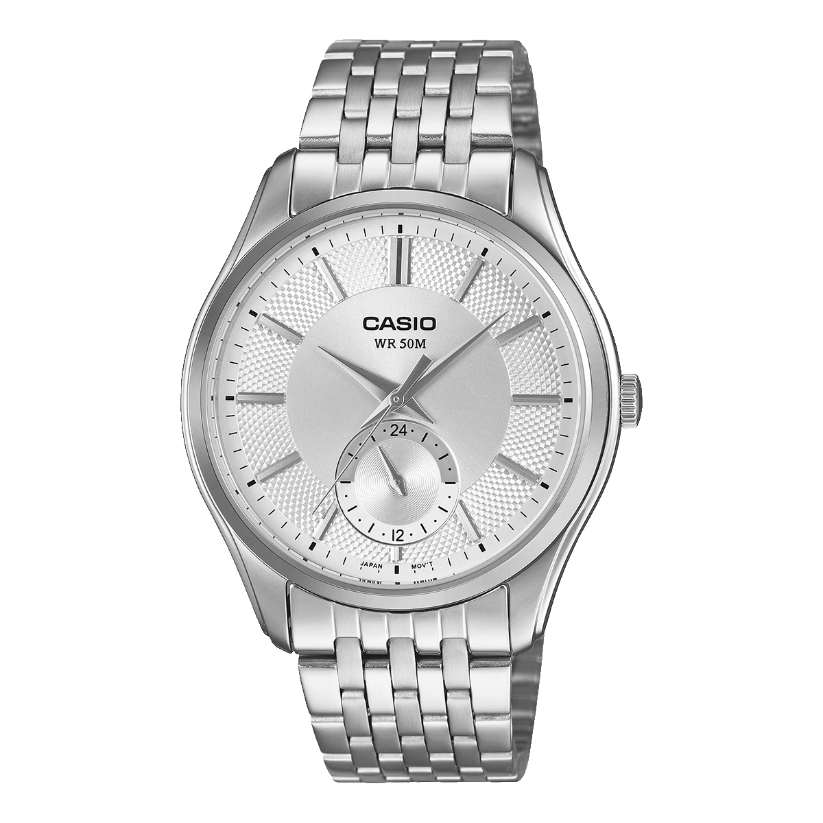 MTP-B315D-RELOJ CASIO ACERO INOXIDABLE CON HORA MILITAR HOMBRE-7AVDF