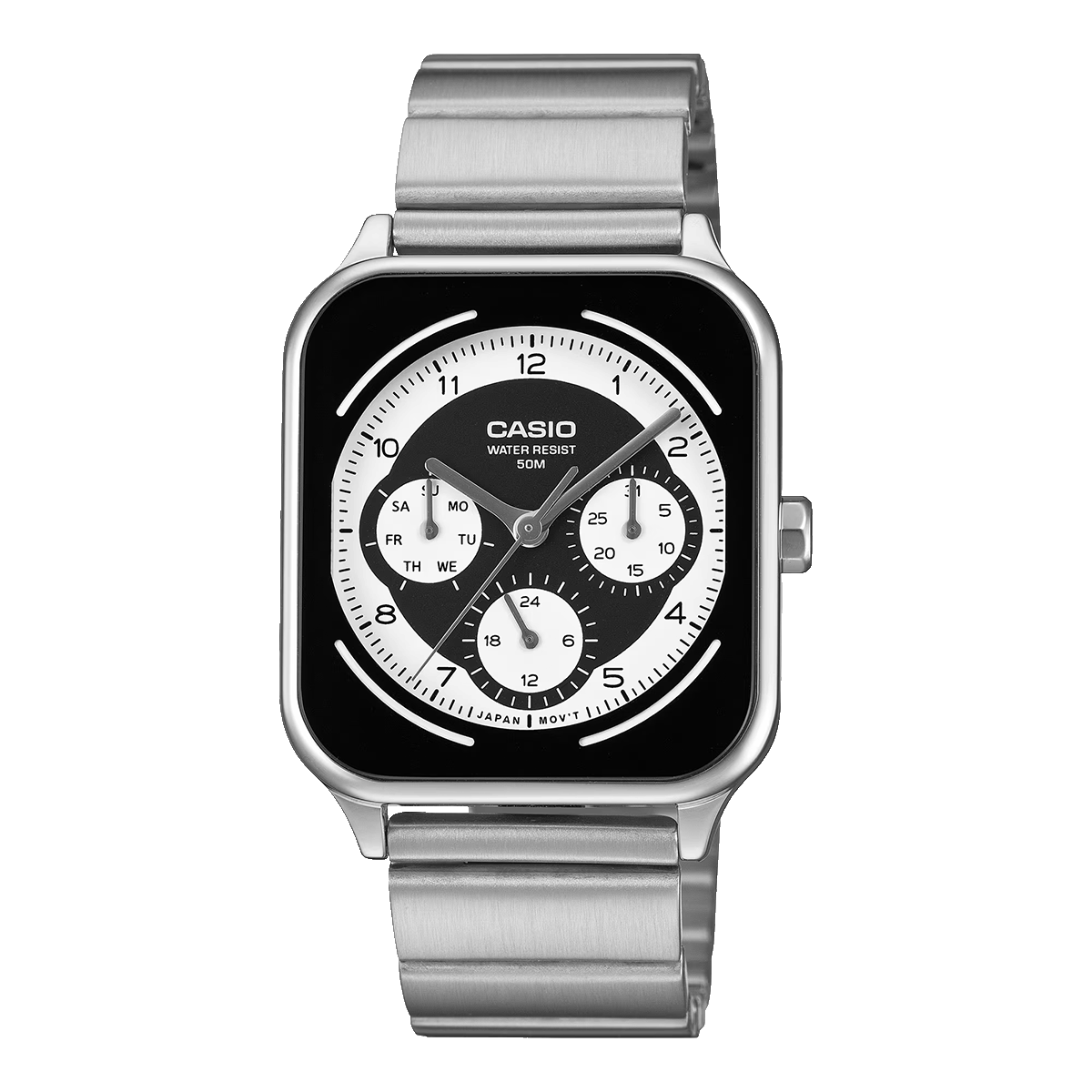 MTP-M307D-RELOJ CASIO ACERO CALENDARIO ANALOGO 50M. HORA MILITAR HOMBRE-1BVDF
