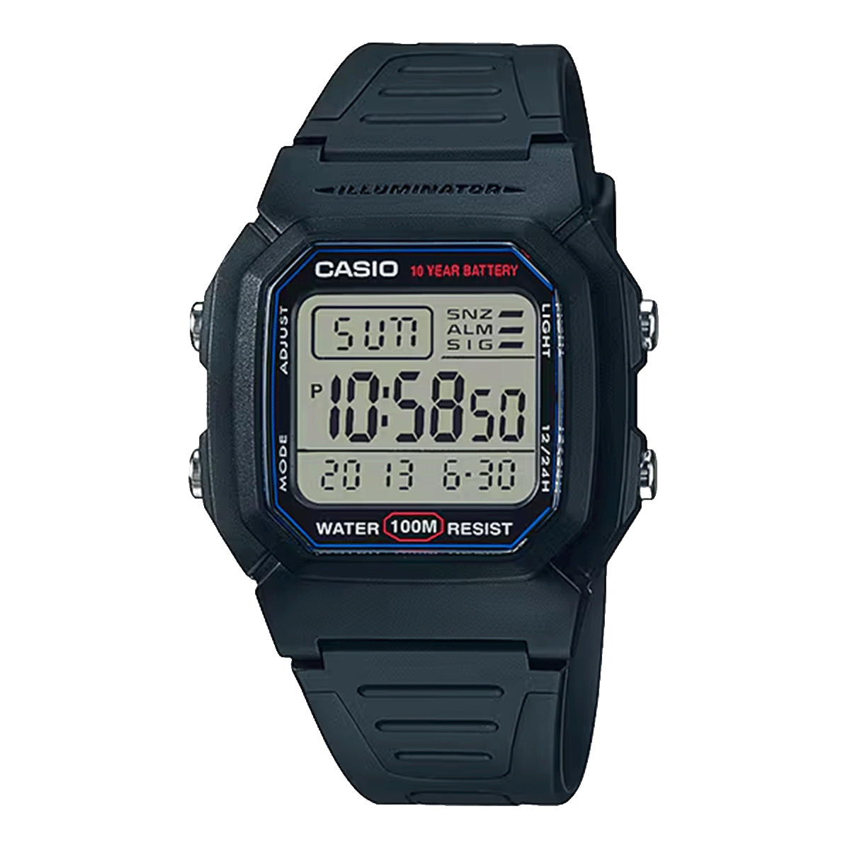 W-800H-RELOJ CASIO PLASTICO ILLUMINATOR HOMBRE-1AVDF