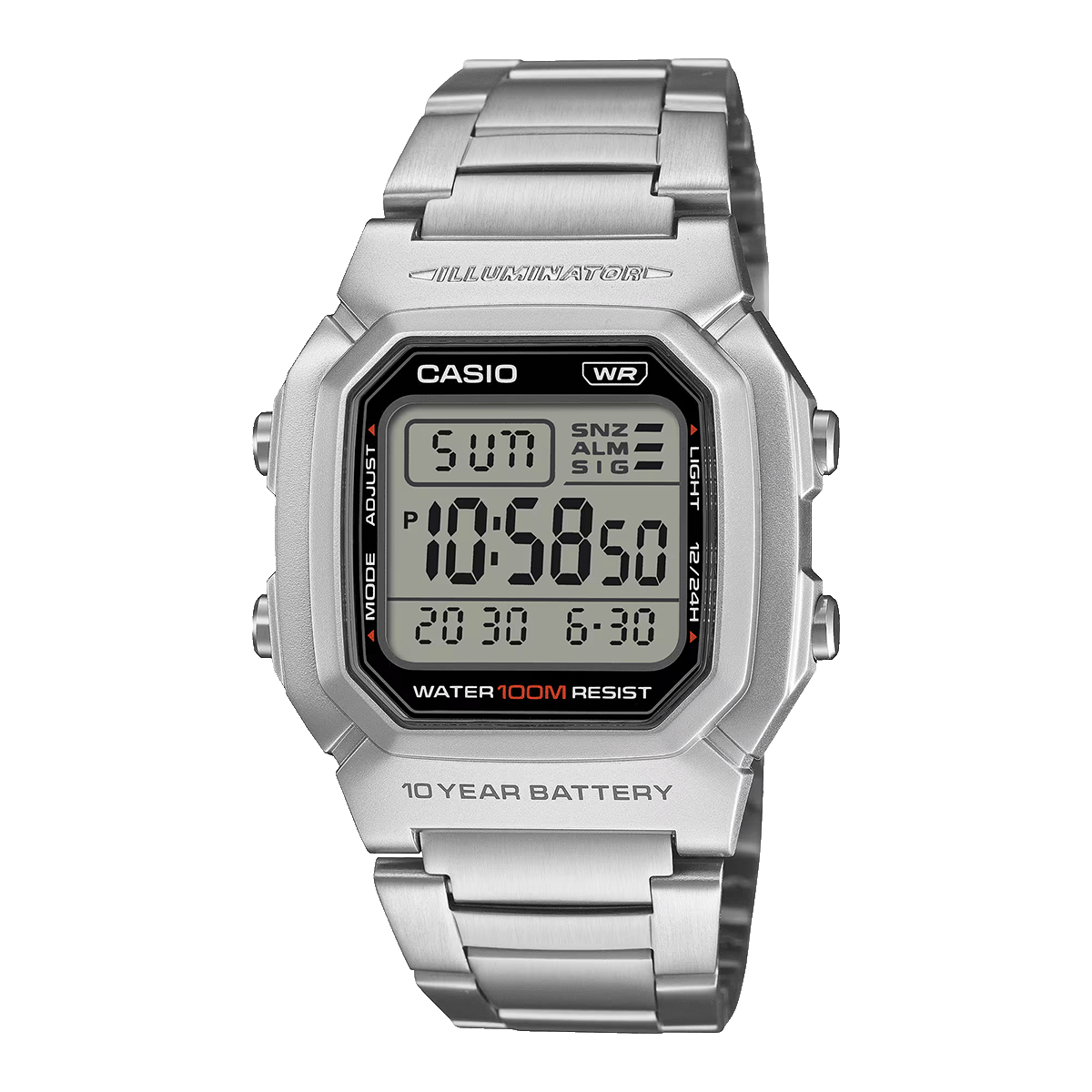 W-800HD-RELOJ CASIO P/M ACERO ILLUMINATOR HOMBRE-1AVDF