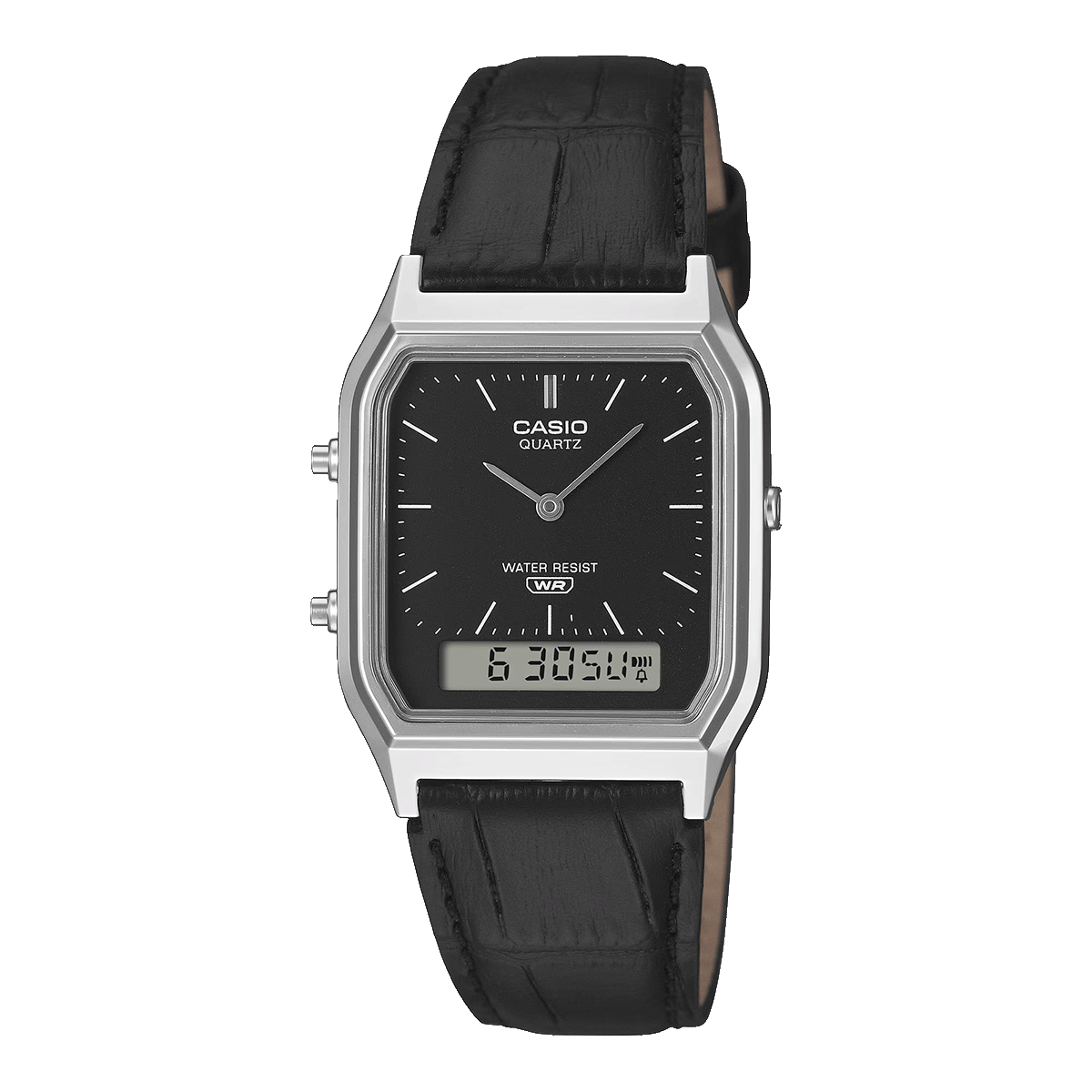 AQ-230EL-RELOJ CASIO DOBÑE HORA PULSO DE CUERO HOMBRE-1ADF