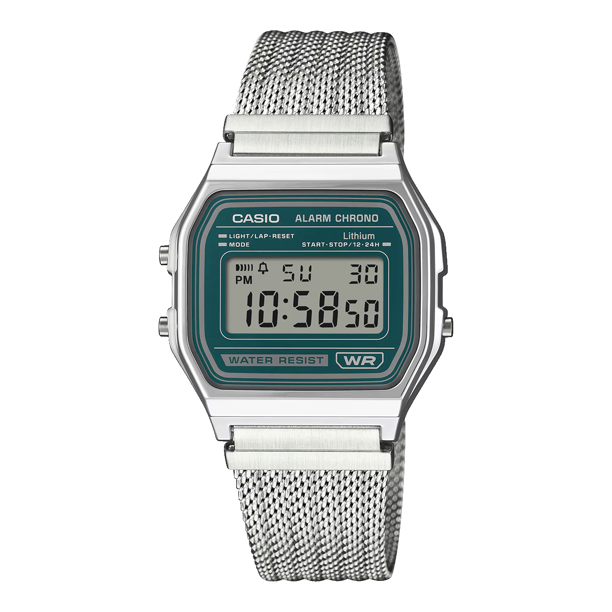 A158WEM-RELOJ CASIO P/M ACERO MALLA ILLUMINATOR HOMBRE-3DF
